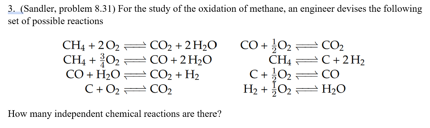 Solved 3. (Sandler, problem 8.31) For the study of the | Chegg.com