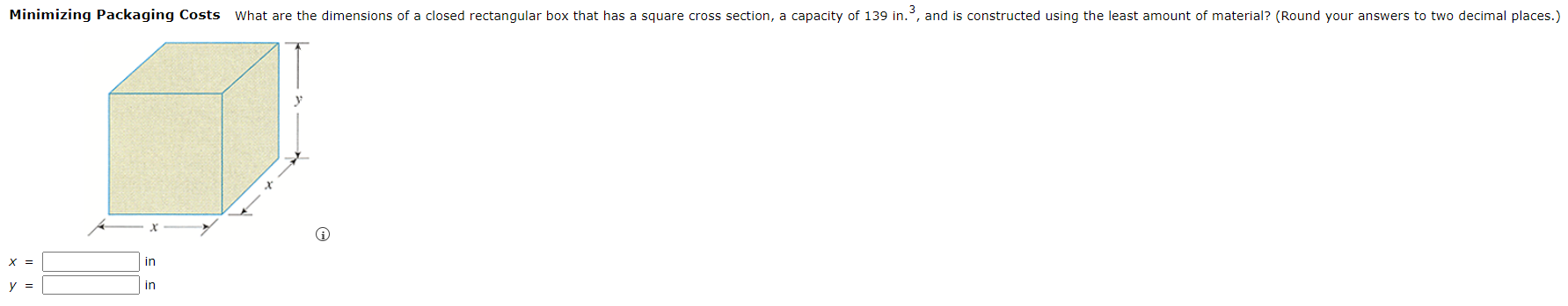 Solved Minimizing Packaging Costs What are the dimensions of | Chegg.com
