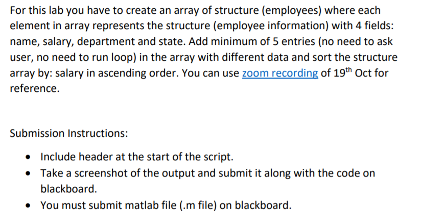 For this lab you have to create an array of structure | Chegg.com