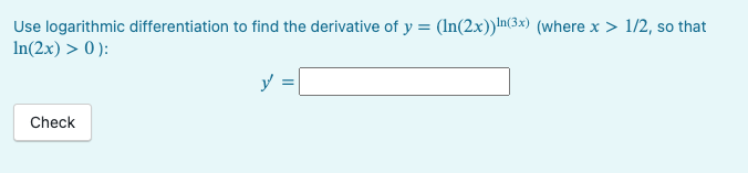 differentiation of ln(x^2   k)