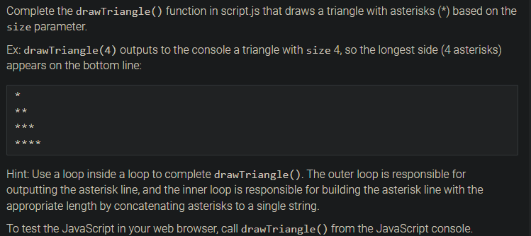 Solved Complete the drawTriangle() function in script.js | Chegg.com