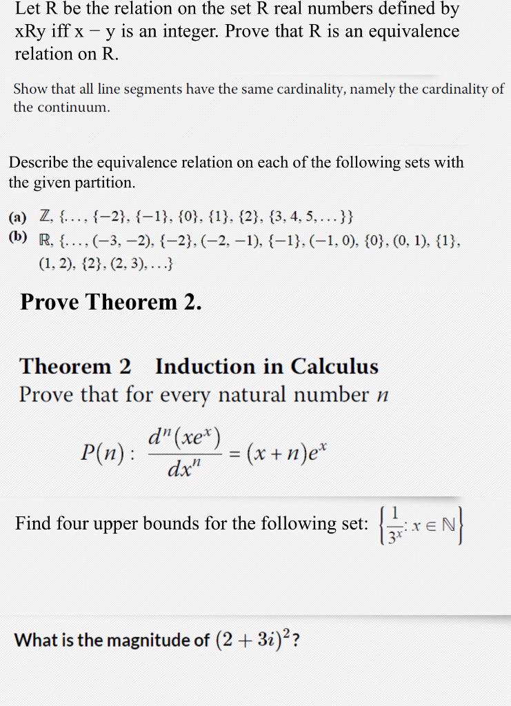 Solved Let R Be The Relation On The Set R Real Numbers | Chegg.com