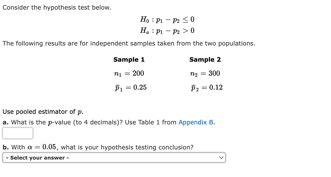 Solved Consider the hypothesis test below. | Chegg.com