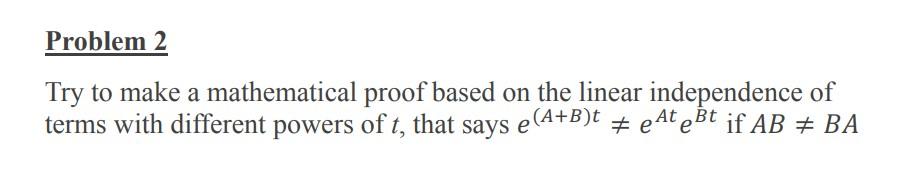 Solved Try to make a mathematical proof based on the linear | Chegg.com