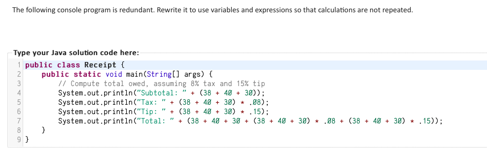 Solved The following console program is redundant. Rewrite | Chegg.com