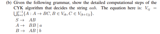 Solved (b) Given The Following Grammar, Show The Detailed | Chegg.com