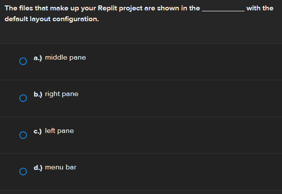 Solved The files that make up your Replit project are shown | Chegg.com