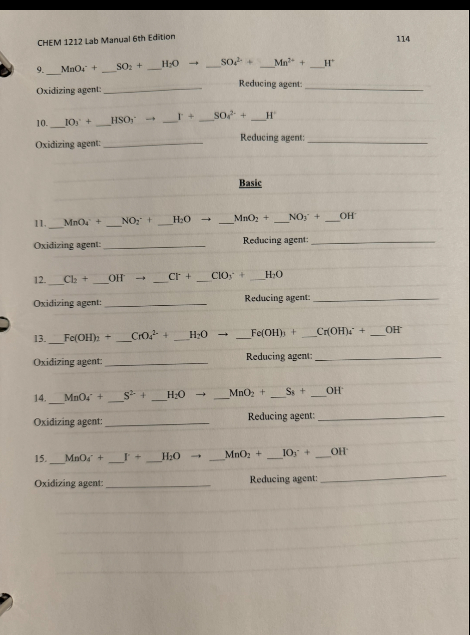 Solved MnO4-+SO2+H2O→SO42-+Mn2++H+Oxidizing agent:(Reducing | Chegg.com