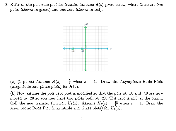 Solved 3. Refer to the pole zero plot for transfer function | Chegg.com