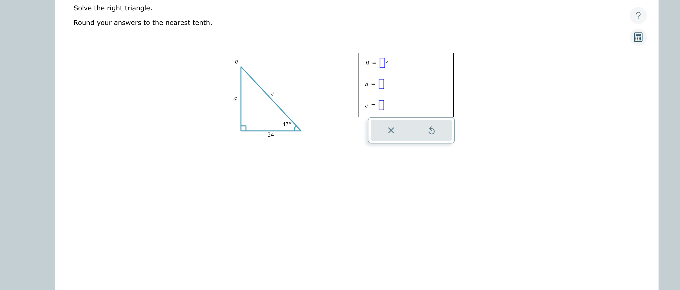 Solved Solve the right triangle Round your answers to the Chegg com