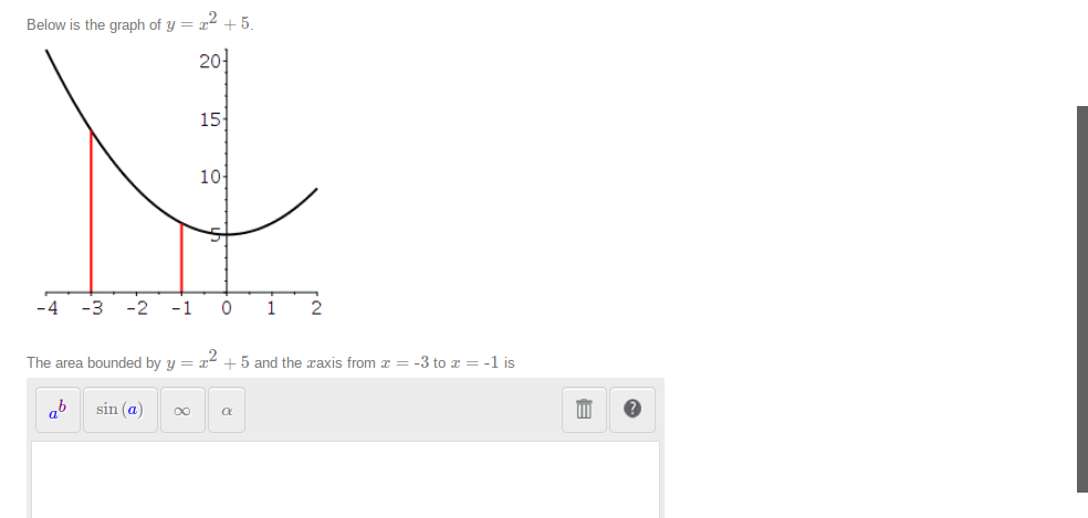 solved-below-is-the-graph-of-y-x2-5-the-area-bounded-by-chegg