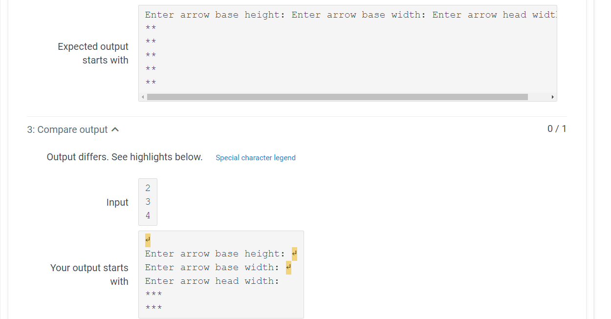 Solved 6.18 **zyLab: Drawing a half arrow Write this program | Chegg.com