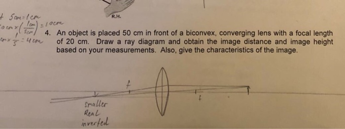 Solved R.H. 4. An object is placed 50 cm in front of a | Chegg.com