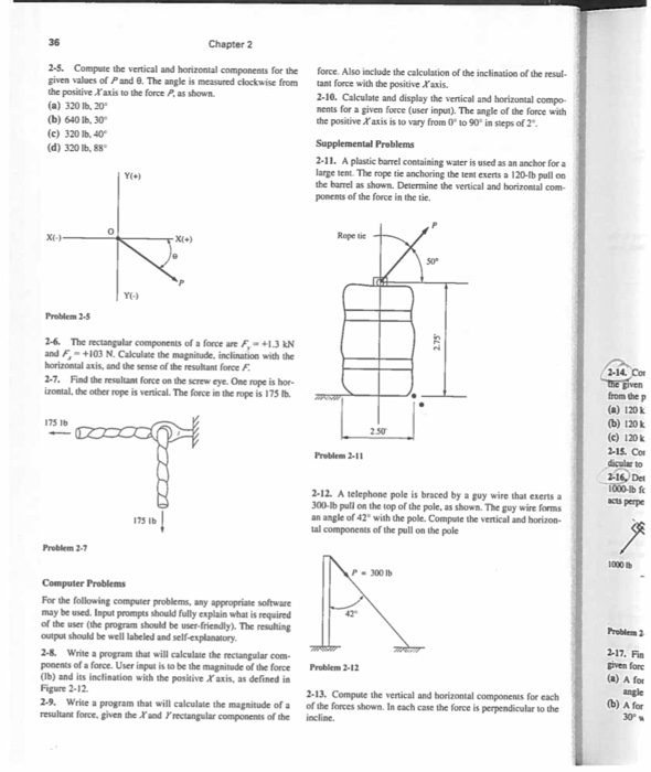 Solved Compute The Vertical And Horizontal Components For | Chegg.com