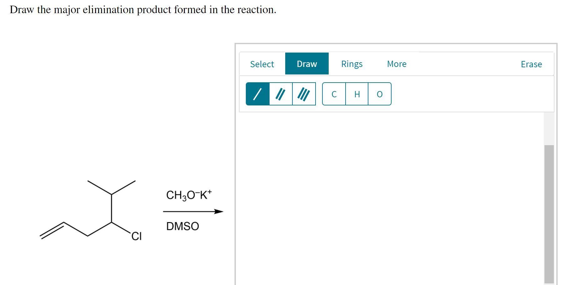 Solved Draw the major elimination product formed in the