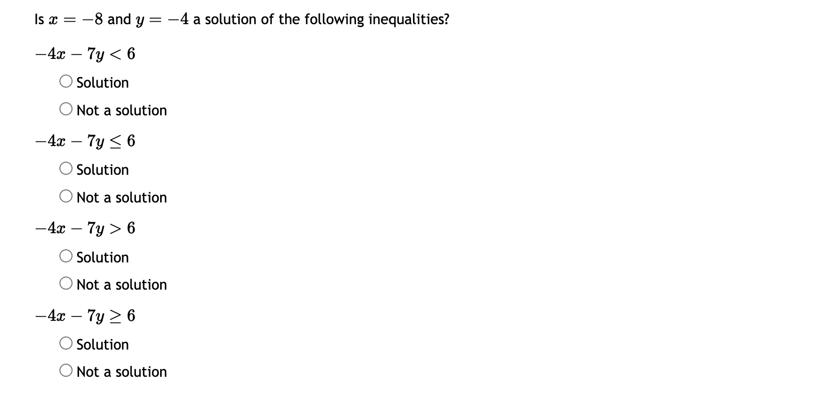 y 4 7 x 6 solution