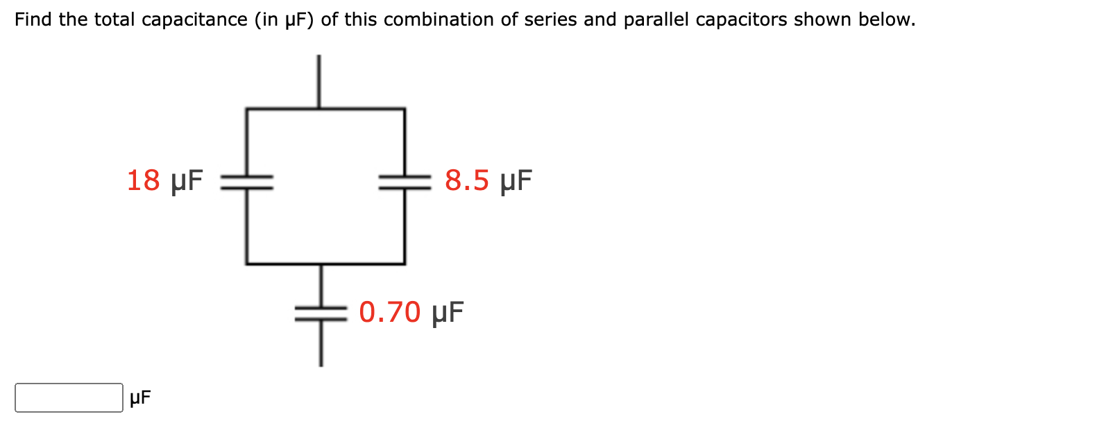 Solved Find the total capacitance (in μF ) of this