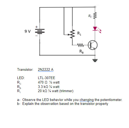 Solved Experiment 2: (Experimenting with a transistor as a | Chegg.com