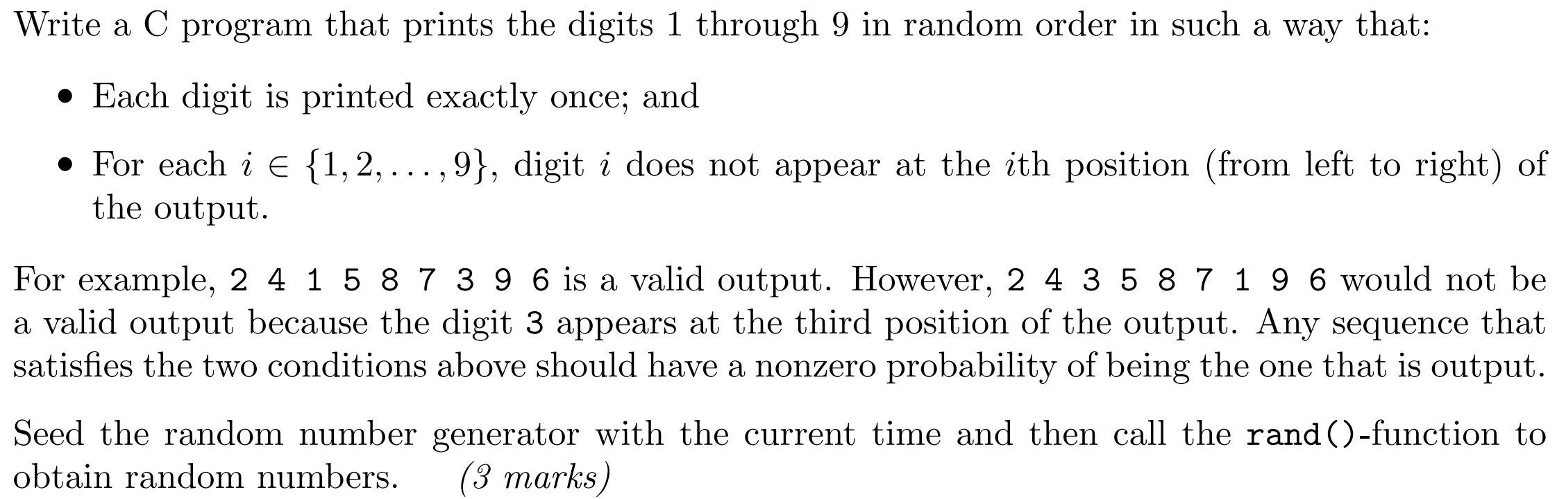 Solved Write a C program that prints the digits 1 through 9 | Chegg.com