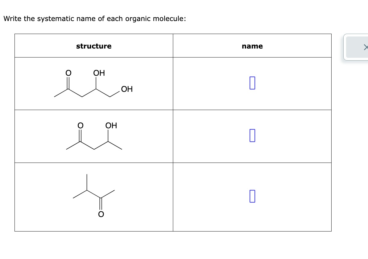 Write the systematic name of each organic molecule: | Chegg.com