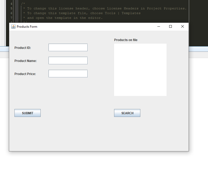 Create a GUI application to manage product file. For | Chegg.com
