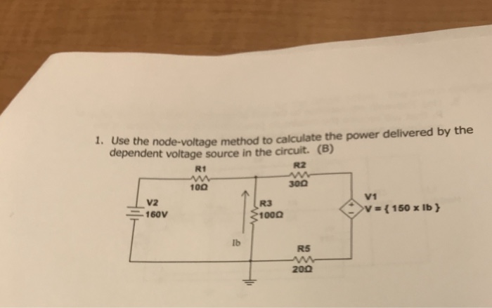 Solved 1. Use the node-voltage method to calculate the power | Chegg.com
