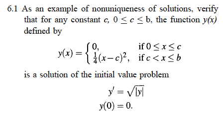 Solved 6.1 As An Example Of Nonuniqueness Of Solutions, | Chegg.com