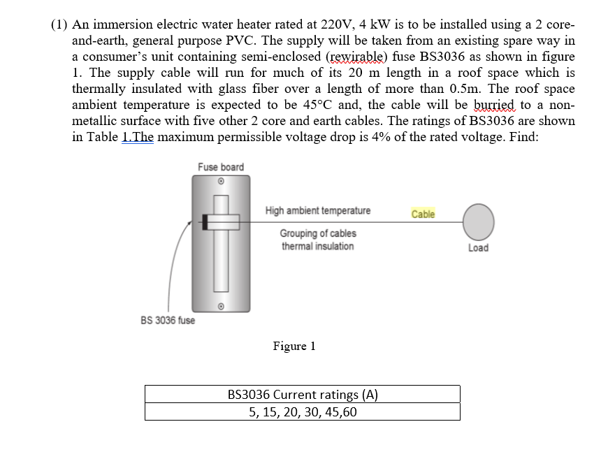 Solved find Design Current, Nominal Current, Correction