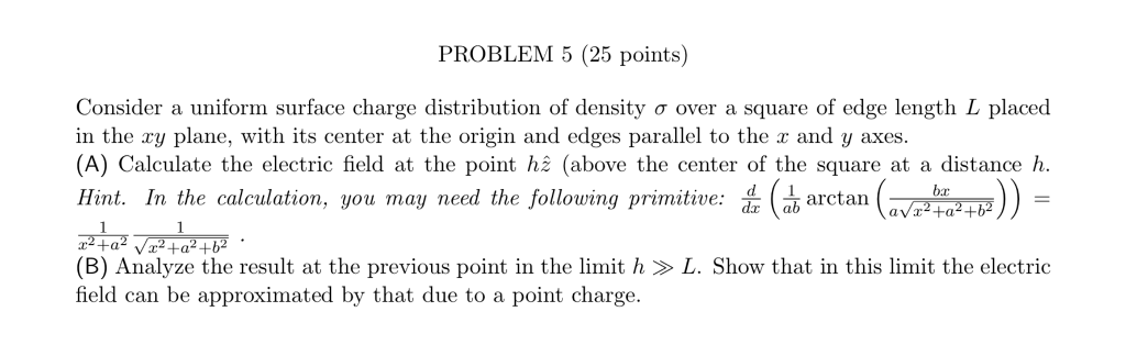 Solved PROBLEM 5 (25 points) Consider a uniform surface | Chegg.com