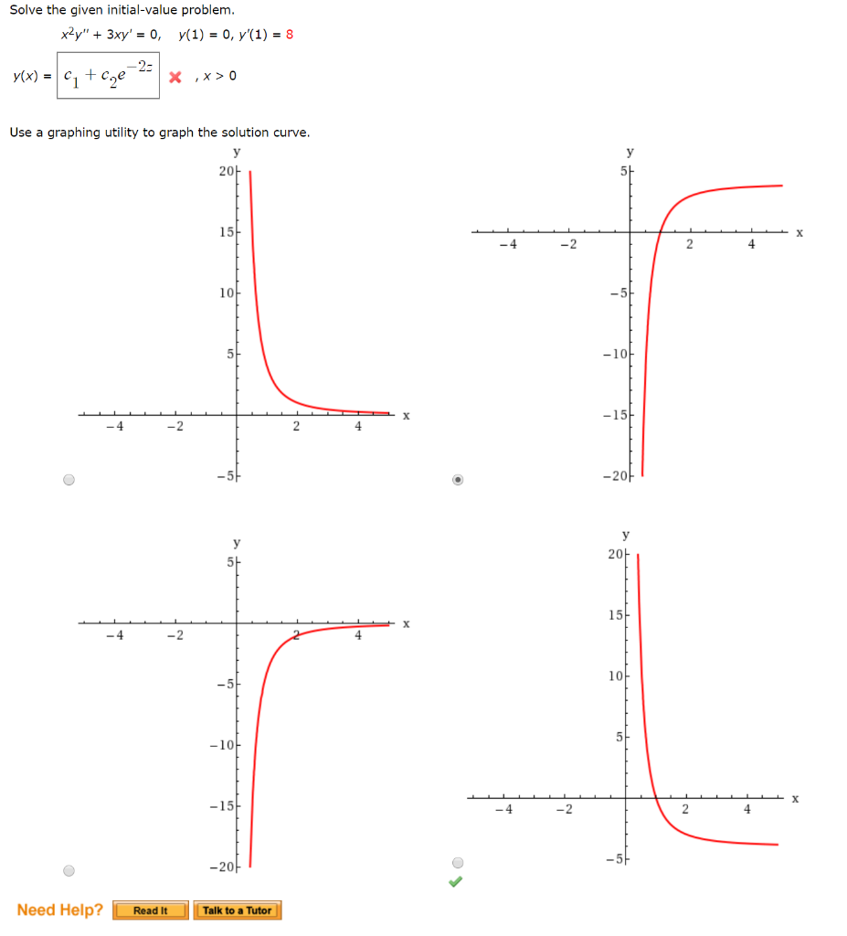 Solved Solve the given initial-value problem Use a graphing | Chegg.com