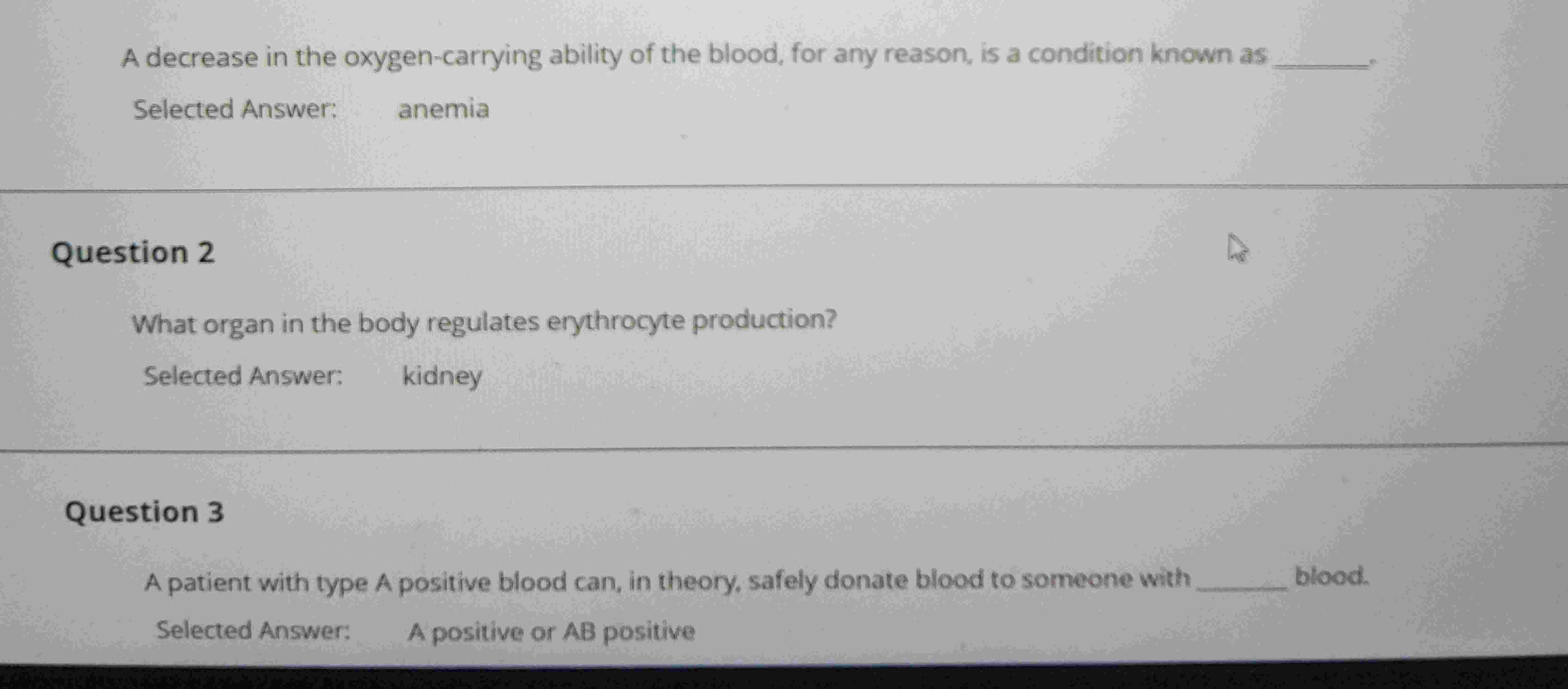 Solved A decrease in the oxygen-carrying ability of the | Chegg.com
