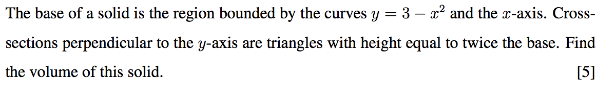 Solved The base of a solid is the region bounded by the | Chegg.com