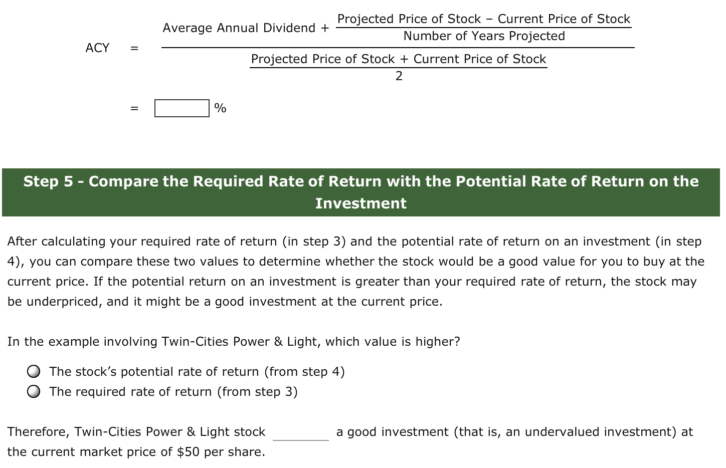Step 1 Use the Stock's Beta Value to Estimate the