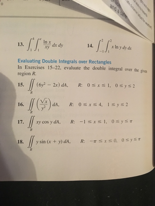 Double Integrals Worksheet