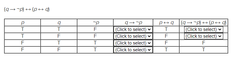 Solved (q→¬p)↔(p↔q) | Chegg.com