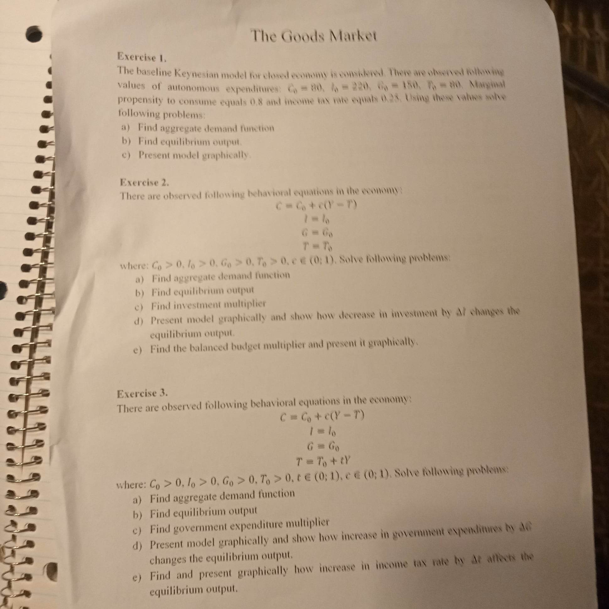 Solved Exercise 1. Following Problems: A) Find Aggregate | Chegg.com