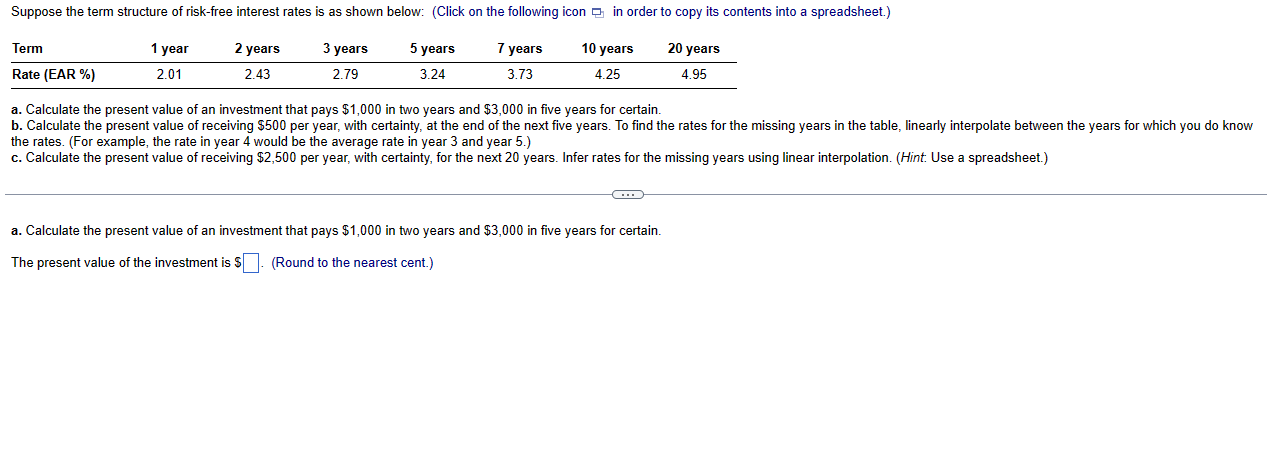 Solved A. Calculate The Present Value Of An Investment That | Chegg.com