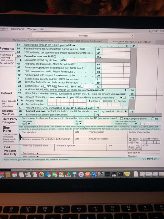 Please Complete The 2016 Federal Income Tax Return... | Chegg.com