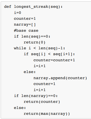 Solved Python Problem: (7 marks.) A strictly increasing | Chegg.com