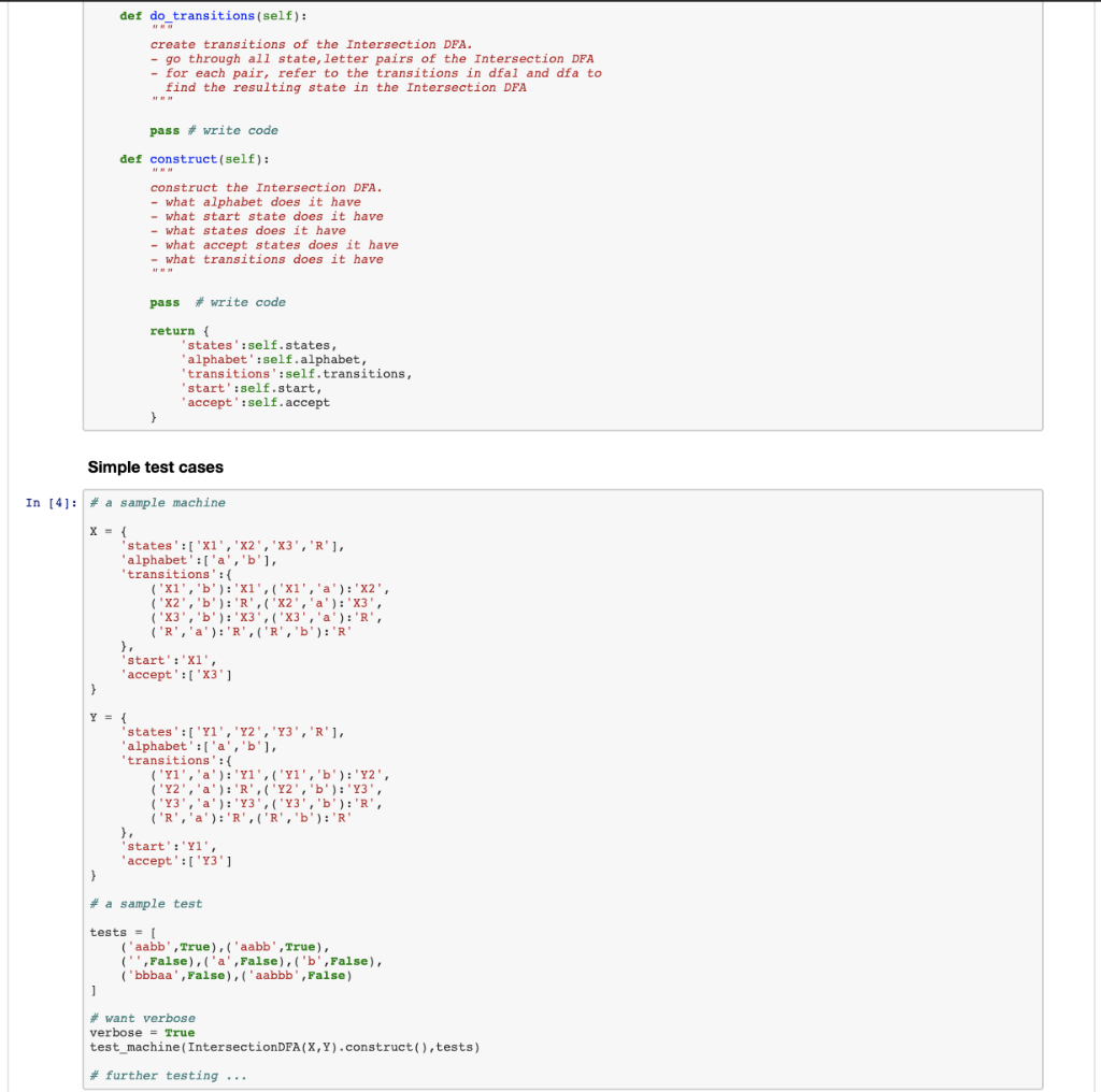 DFA Implementation The Machine Model instantiates DFA | Chegg.com