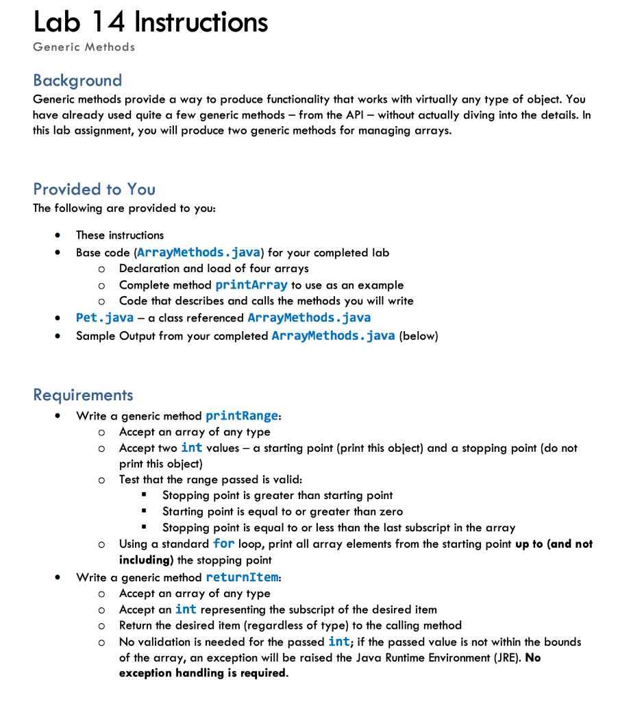 Solved *PLEASE HELP ASAP* Pet.java /* * Class Pet * *