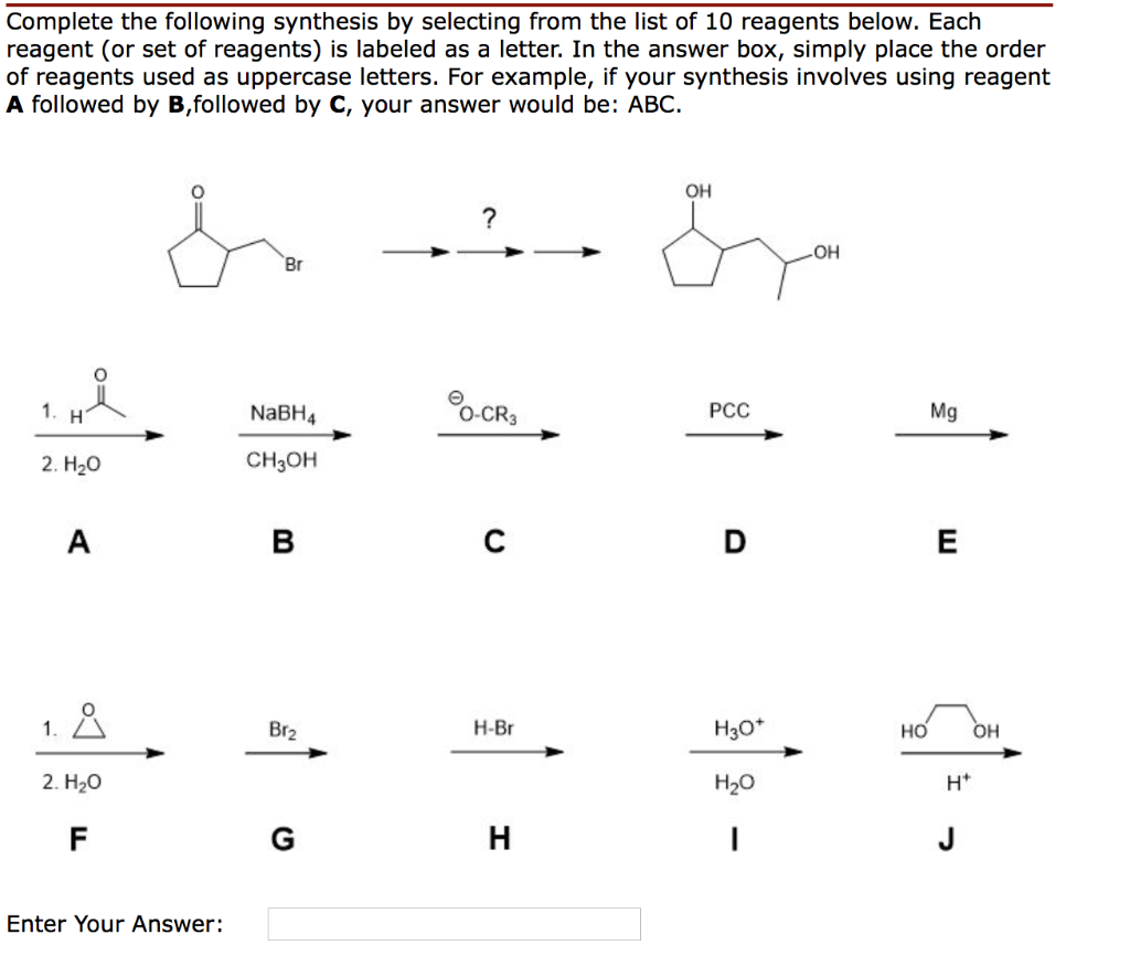 Solved Complete The Following Synthesis By Selecting From | Chegg.com