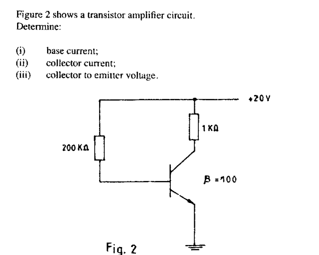 Solved Figure 2 shows a transistor amplifier circuit. | Chegg.com