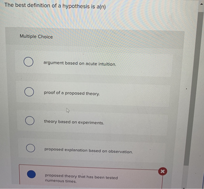 a hypothesis is defined as a(n) quizlet