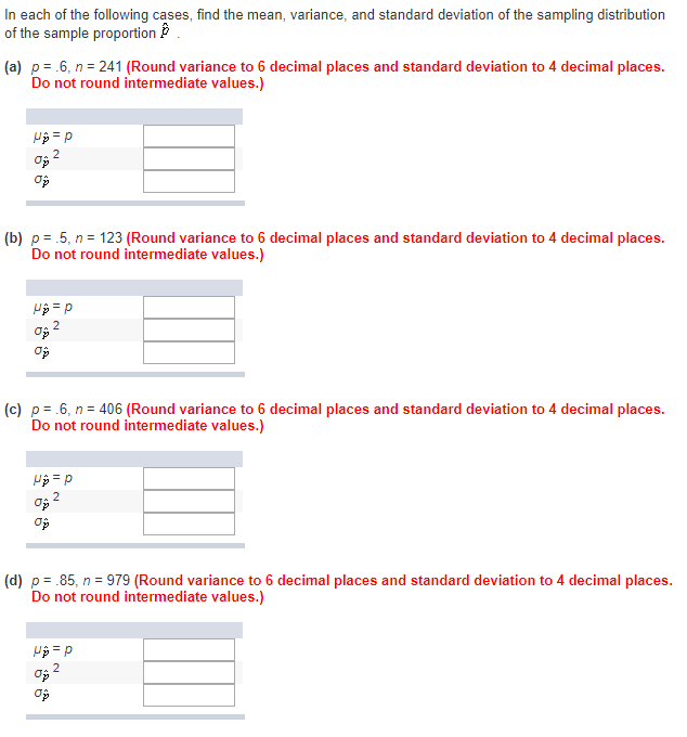 Solved In Each Of The Following Cases, Find The Mean, | Chegg.com