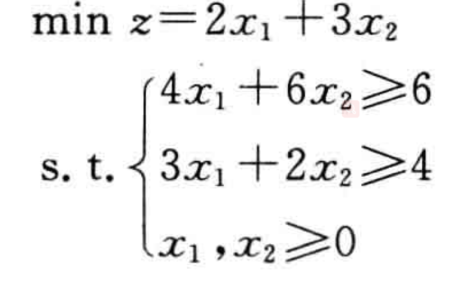 solved-min-z-2x1-3x2-s-t-4x1-6x2-63x1-2x2-4x1-x2-0-chegg