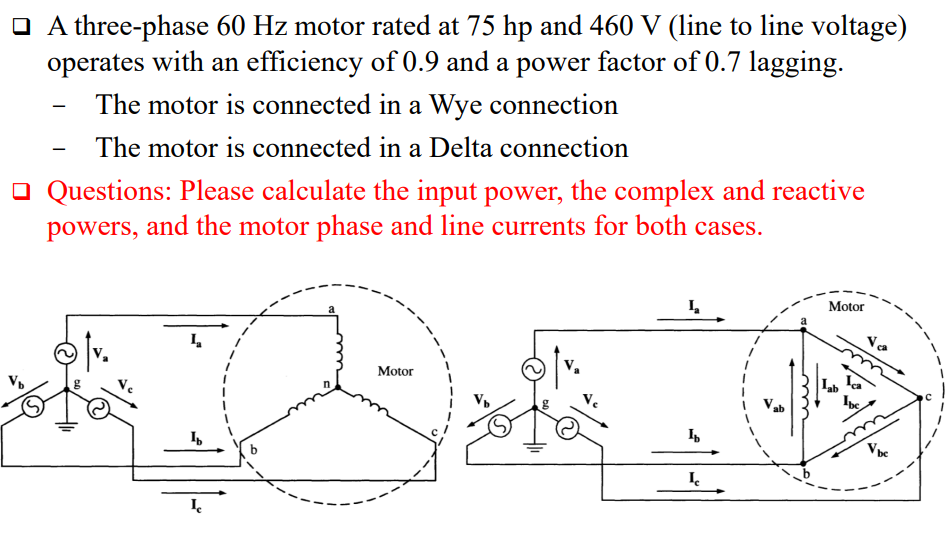 Solved A three-phase 60 Hz motor rated at 75hp and 460 V | Chegg.com