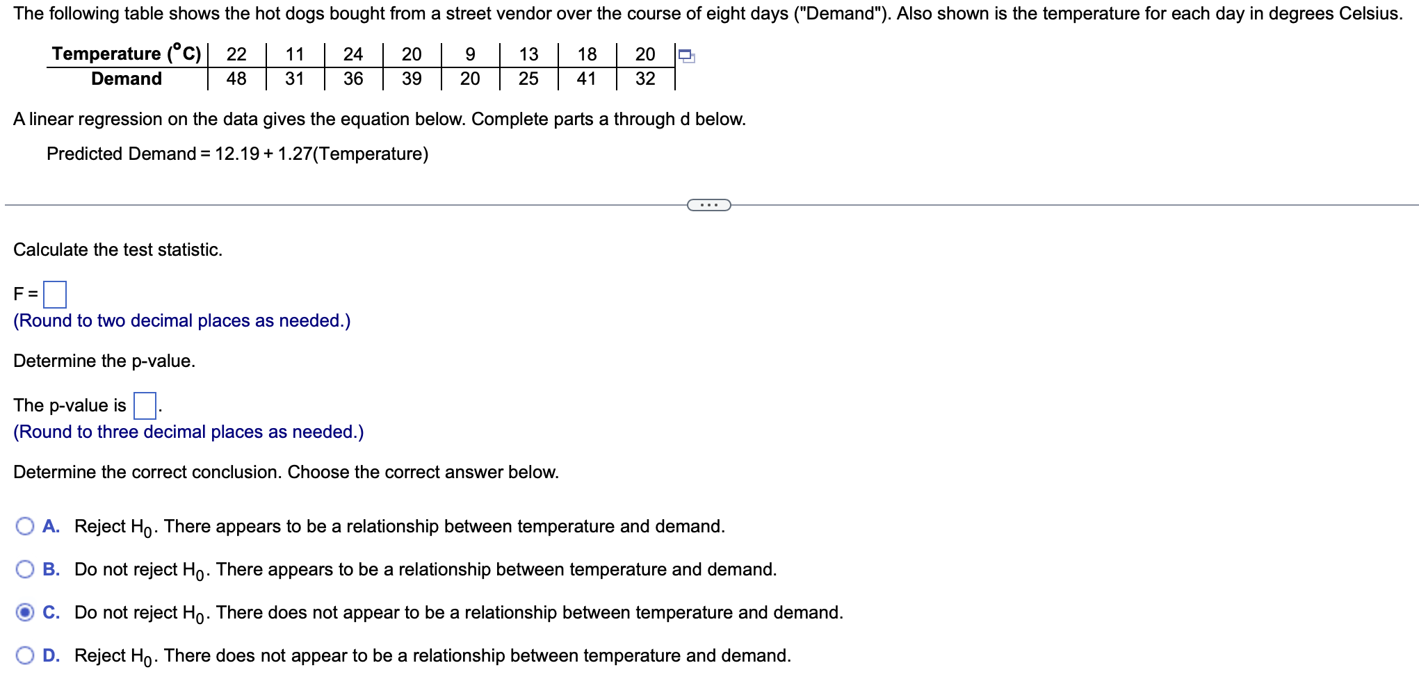 Solved A linear regression on the data gives the equation | Chegg.com