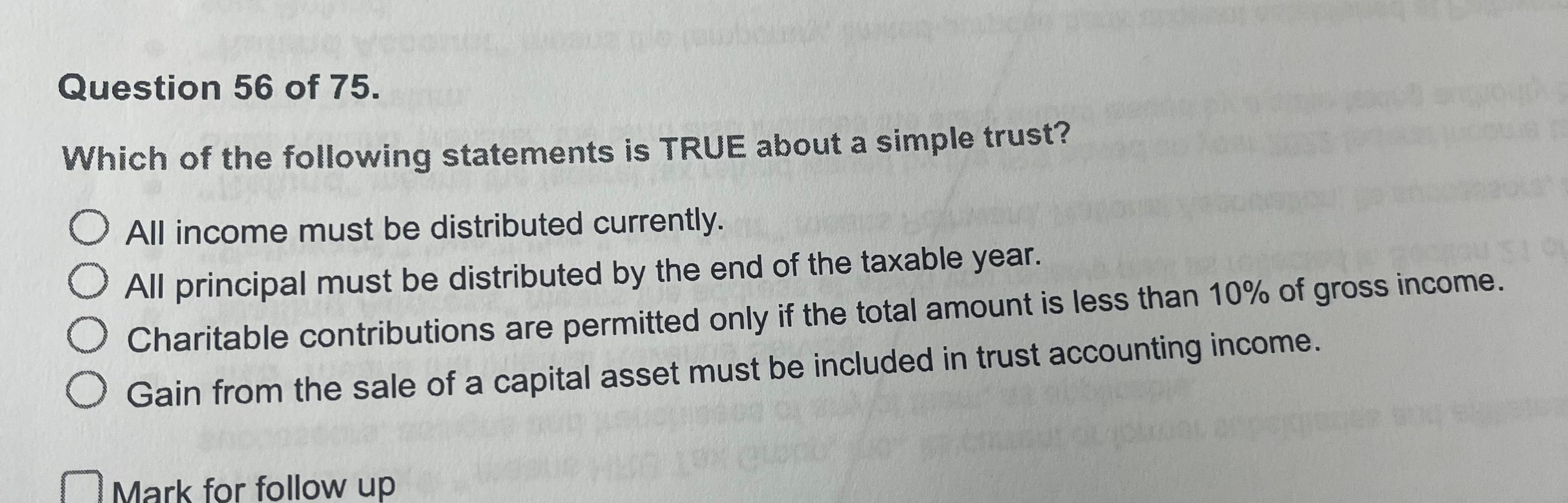 Solved Which of the following statements is true about a | Chegg.com