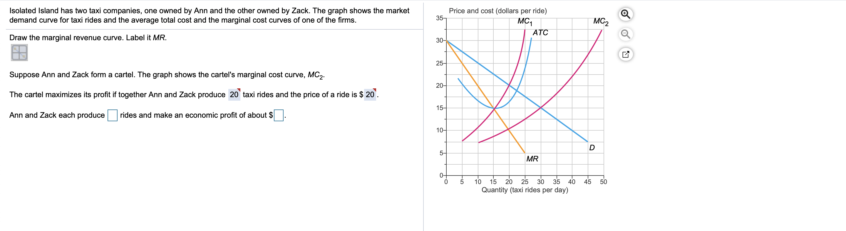 Solved Ann and Zack each produce ___rides and make an | Chegg.com